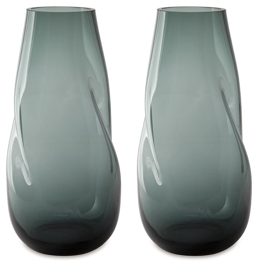 Beamund - Vase (Set of 2) - 13" - Teal Blue