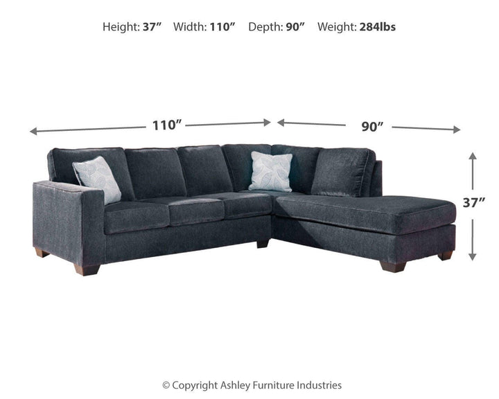 Altari 2-Piece Sleeper Sectional with Chaise - Slate (4)