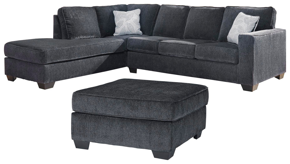 Altari 2-Piece Sectional and Ottoman - Slate (1)