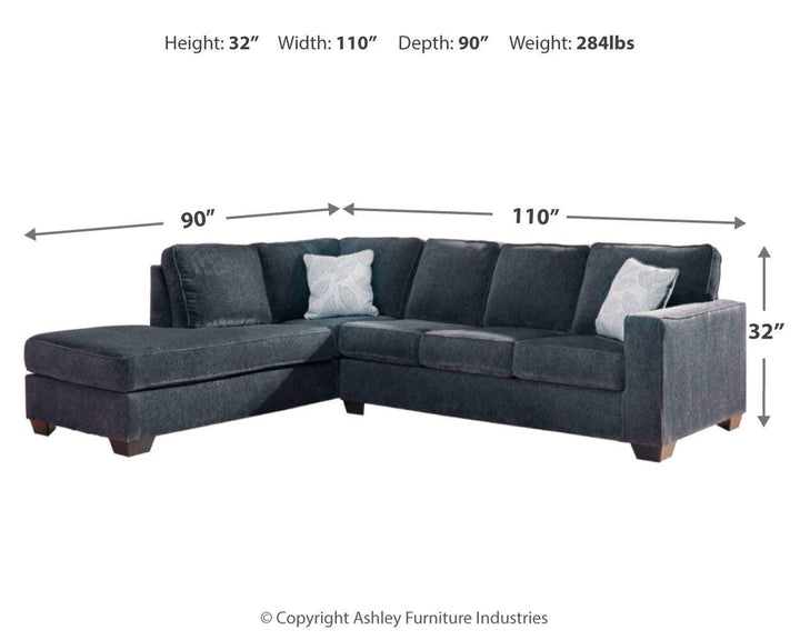 Altari 2-Piece Sleeper Sectional with Chaise - Slate (4)