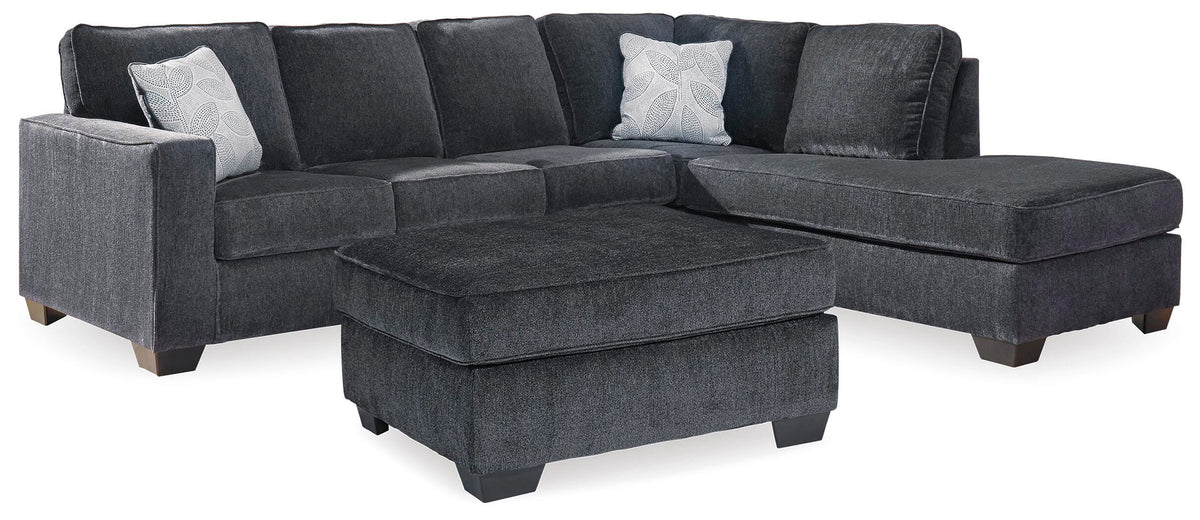 Altari 2-Piece Sectional and Ottoman - Slate (2)