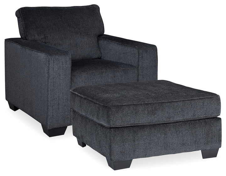 Altari Chair and Ottoman - Slate (1)