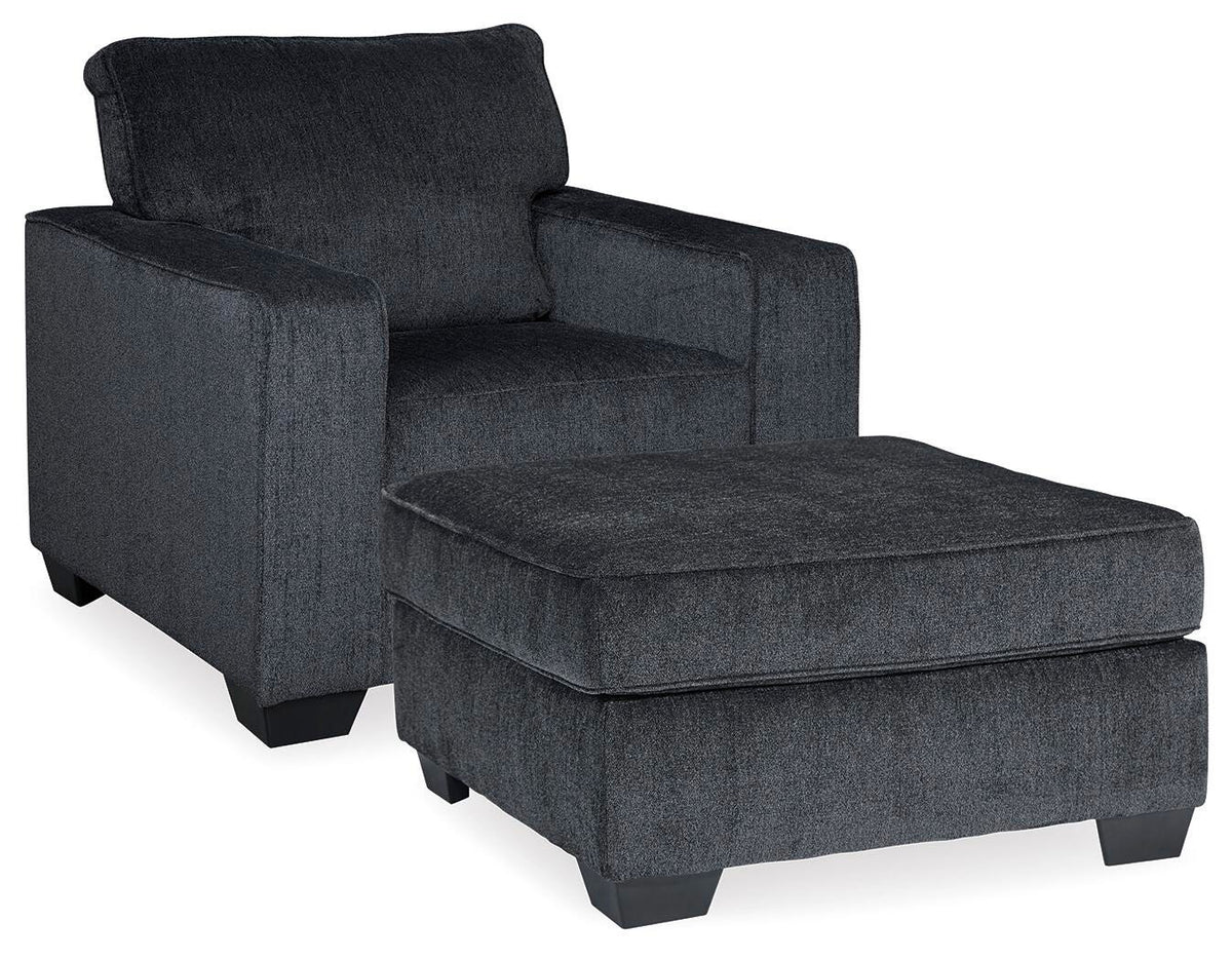 Altari Chair and Ottoman - Slate (1)