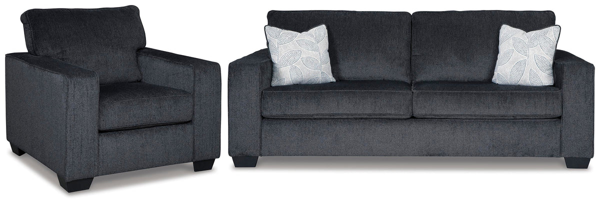 Altari Sofa Sleeper with Chair - Slate (1)