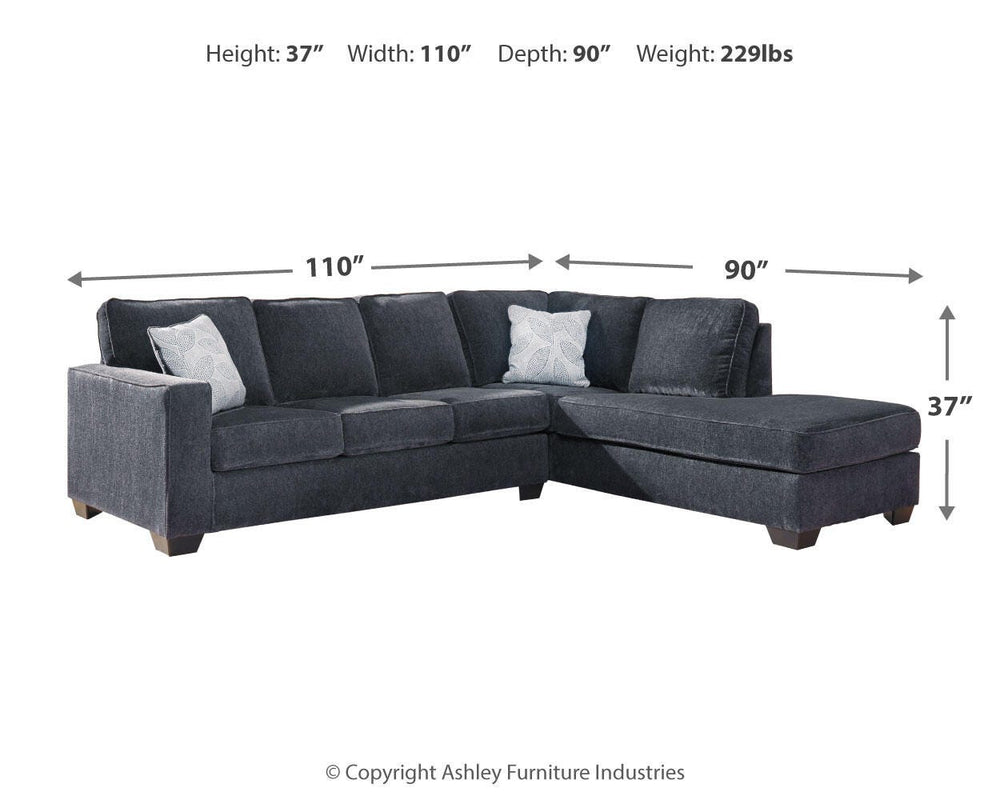 Altari 2-Piece Sectional and Ottoman - Slate (7)