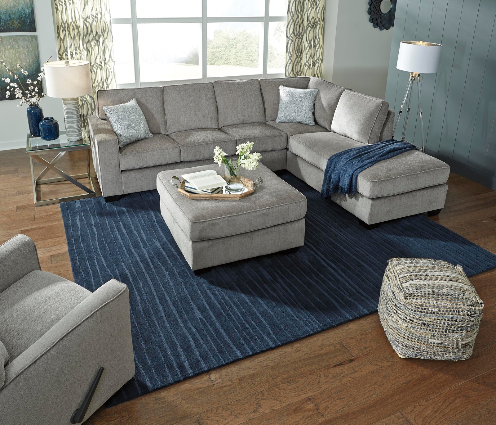 Altari Oversized Accent Ottoman - Gray (5)