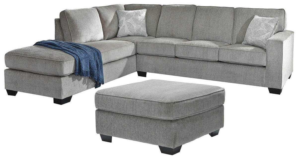 Altari 2-Piece Sectional with Ottoman - Alloy (1)