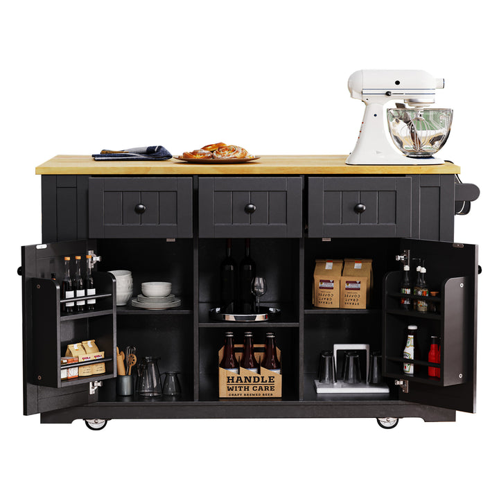 53-inch-black-kitchen-island-cart-with-drop-leaf-and-power-outlet