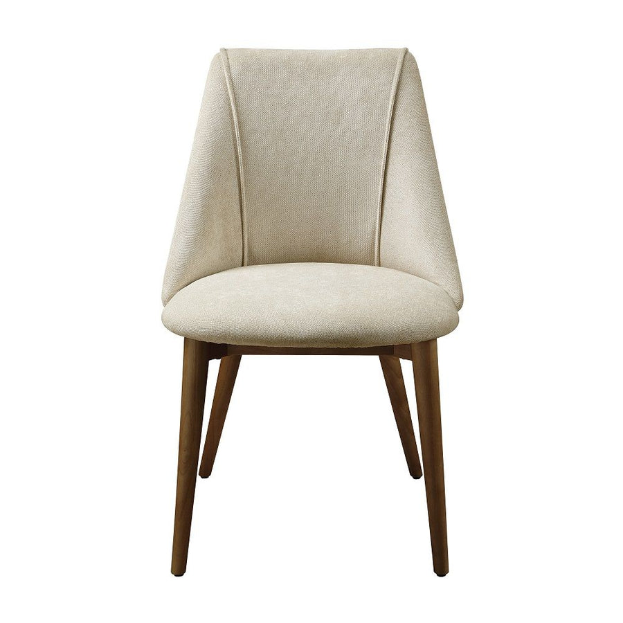ACME Furniture Willene Side Chair Set of 2) Beige Fabric & Walnut