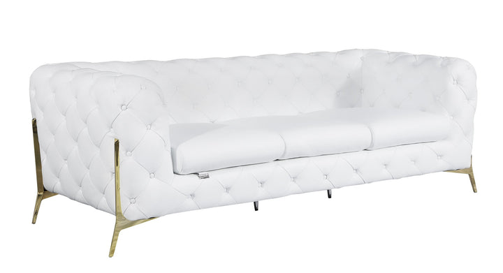 Global United Furniture DivanItalia 970 Italian Leather White Sofa