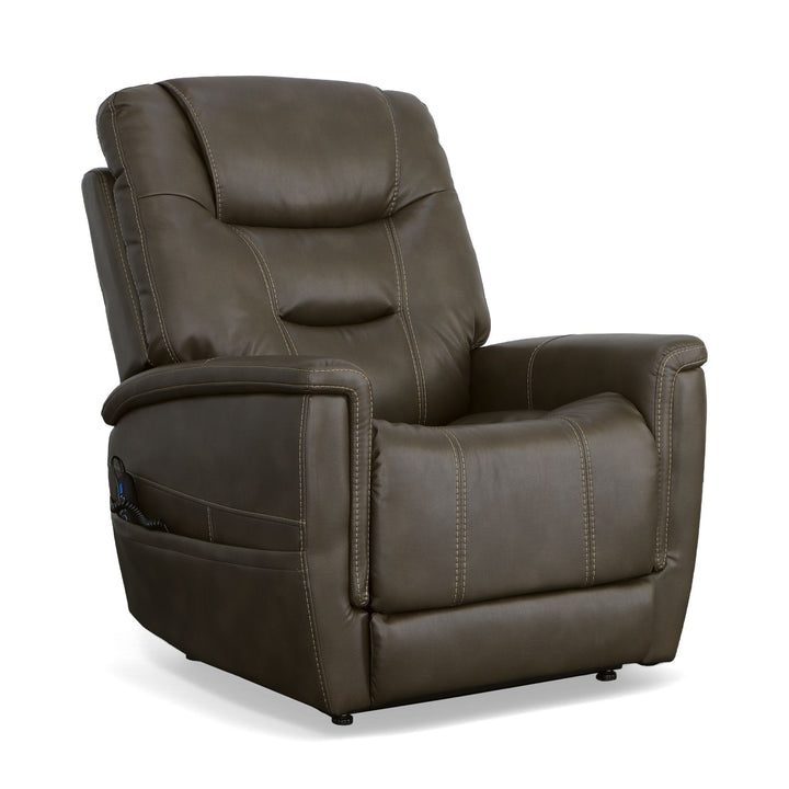 Shaw Fabric Power Lift Recliner with Power Headrest &amp; Lumbar in Driftwood