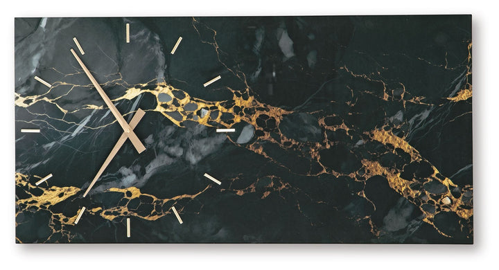 Teague - Wall Clock - Black / Gold Finish by Ashley Furniture product image