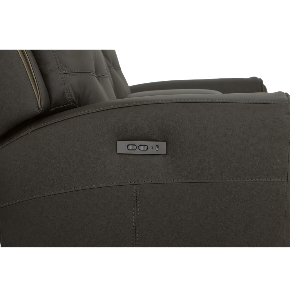 Iris Power Reclining Loveseat With Console & Power Headrests Charcoal
