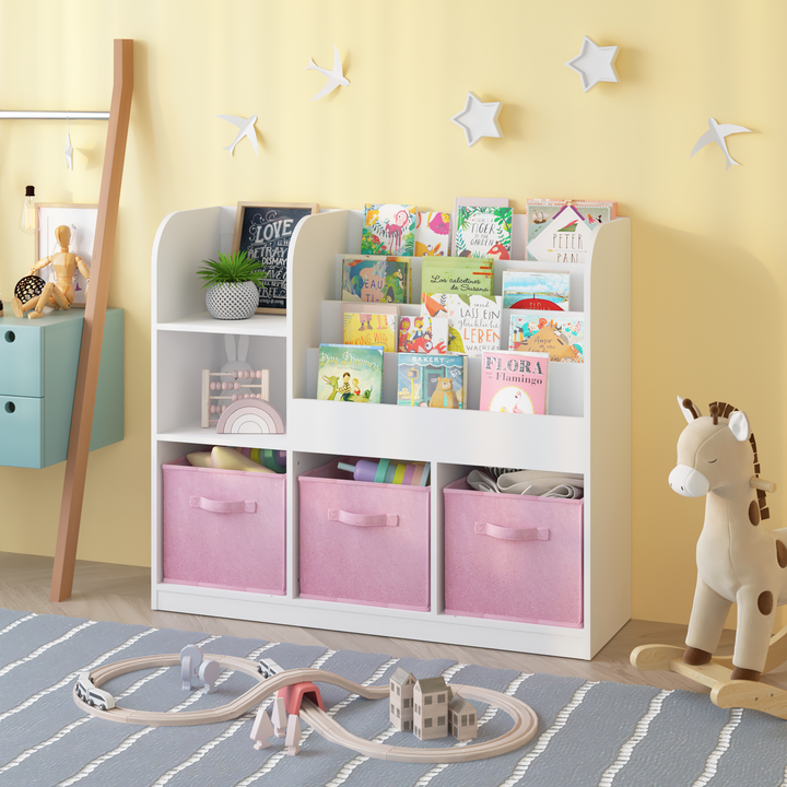 kids-bookcase-and-bookshelf-multifunctional-bookcase-white-pink