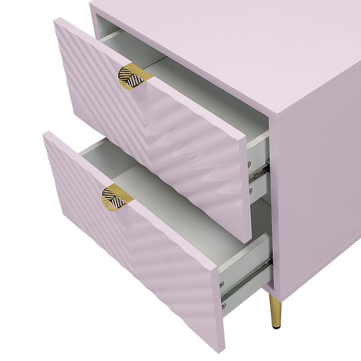 Gaines - Nightstand - Pink High Gloss