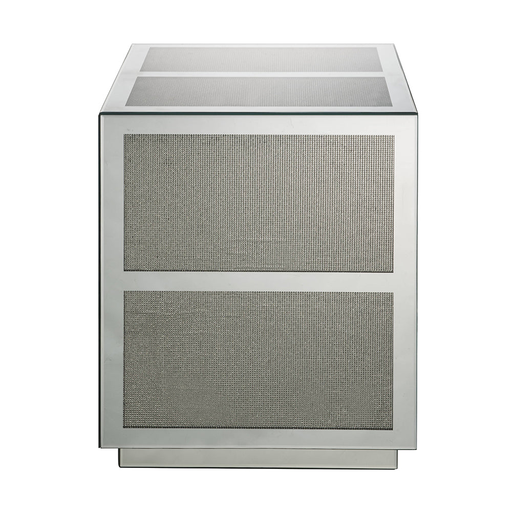 Noralie End Table - Mirrored & Faux Diamonds