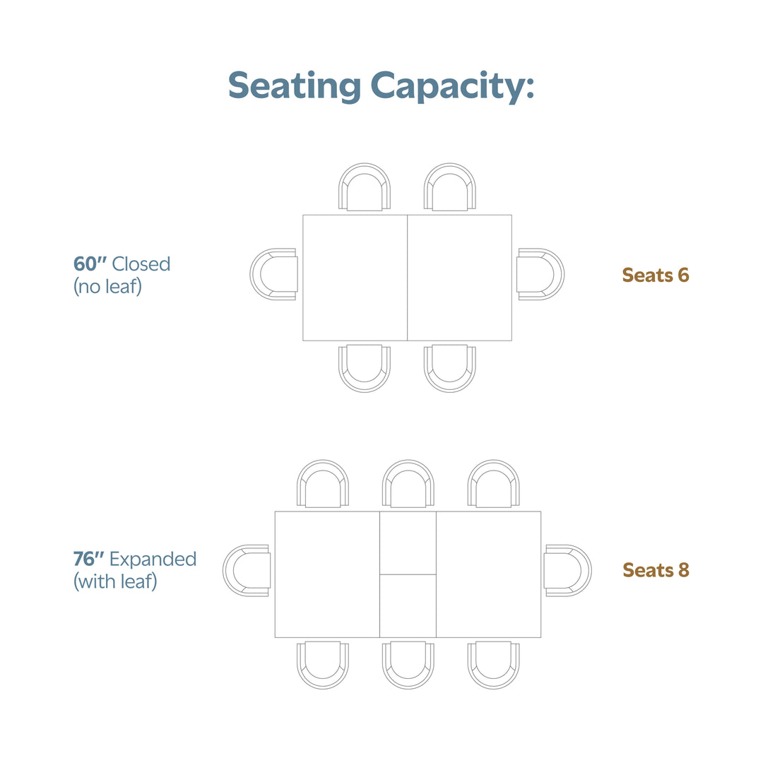 Colby 60-76 inch x 36 inch Rectangle Contemporary Extendable Dining Table in Oak