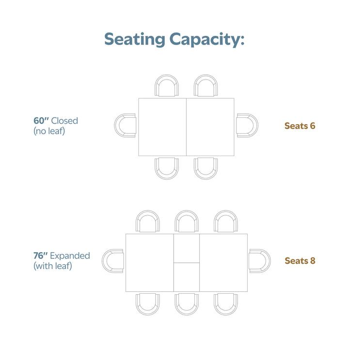 Colby 60-76 inch x 36 inch Rectangle Contemporary Extendable Dining Table in Oak