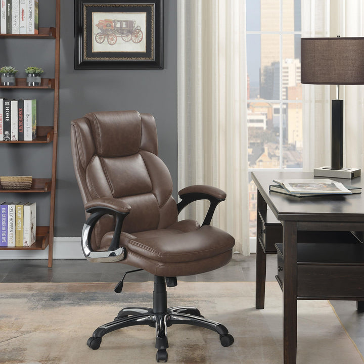 Coaster Furniture 881184 Nerris Upholstered Adjustable Home Office Desk Chair Brown