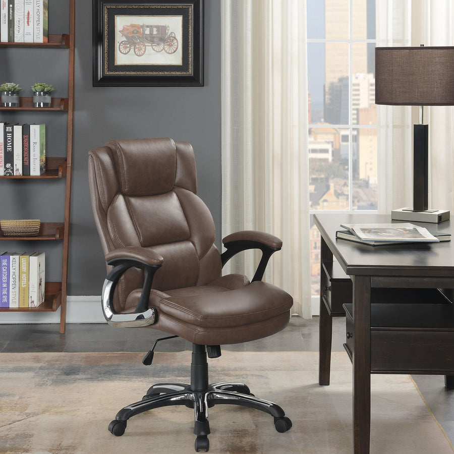 Coaster Furniture 881184 Nerris Upholstered Adjustable Home Office Desk Chair Brown