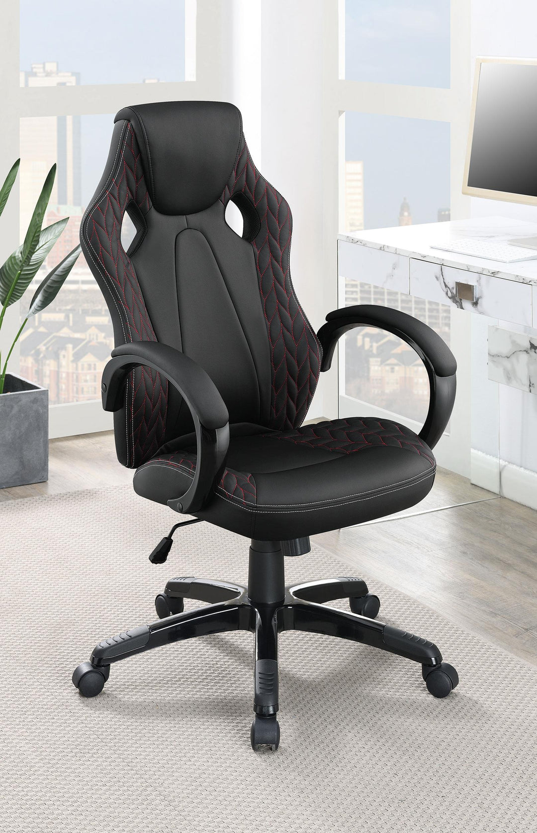 Coaster Furniture 881426 Carlos Upholstered Adjustable Home Office Desk Chair Black
