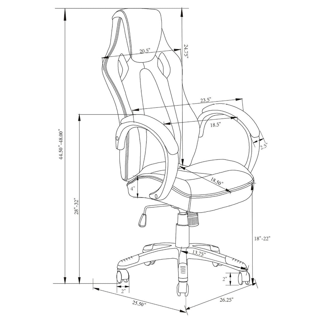 Coaster Furniture 881426 Carlos Upholstered Adjustable Home Office Desk Chair Black