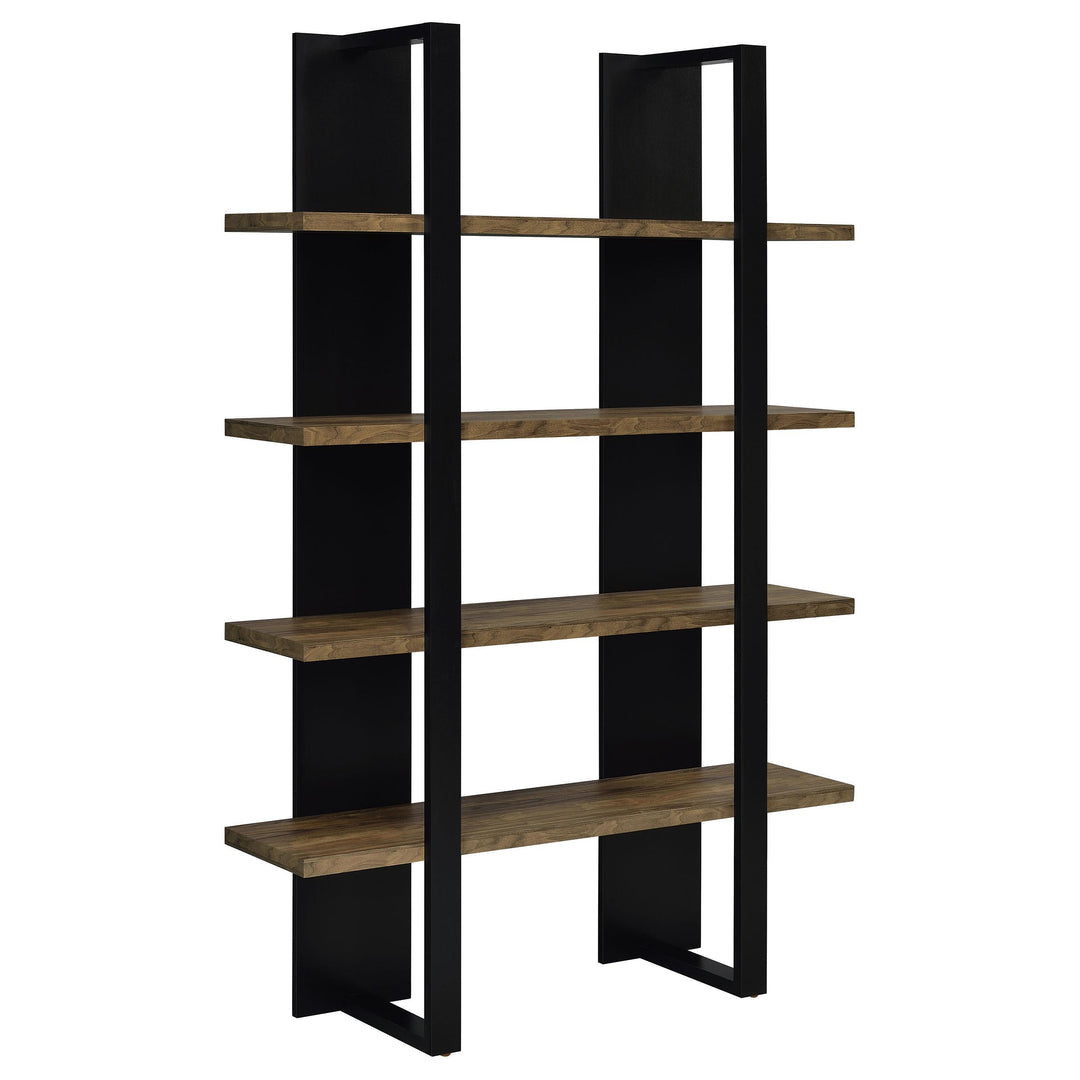 Coaster Furniture 882036 Danbrook 71-inch 4-shelf Bookshelf Black and Aged Walnut