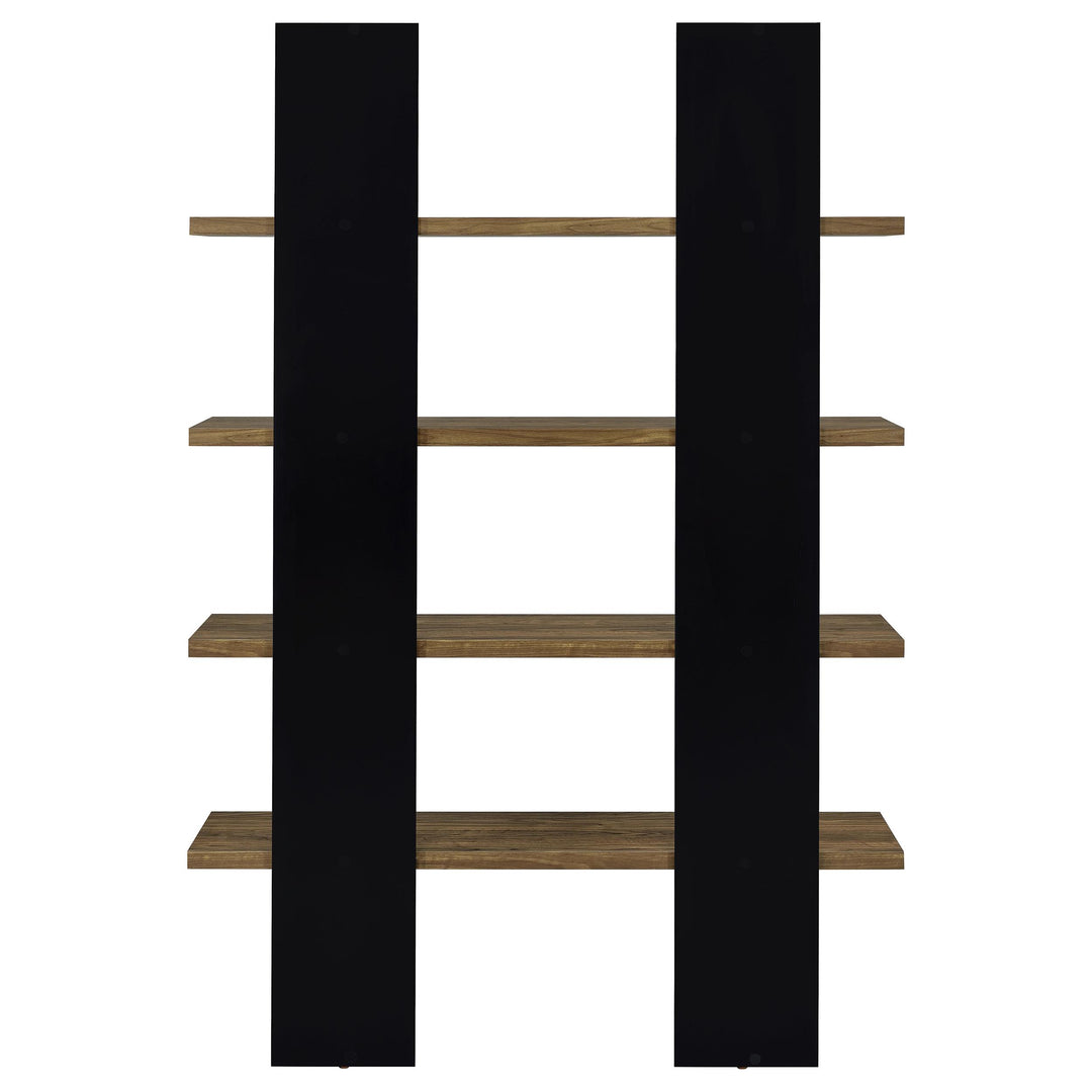 Coaster Furniture 882036 Danbrook 71-inch 4-shelf Bookshelf Black and Aged Walnut