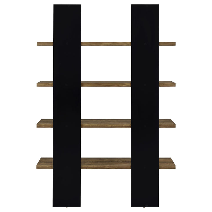 Coaster Furniture 882036 Danbrook 71-inch 4-shelf Bookshelf Black and Aged Walnut