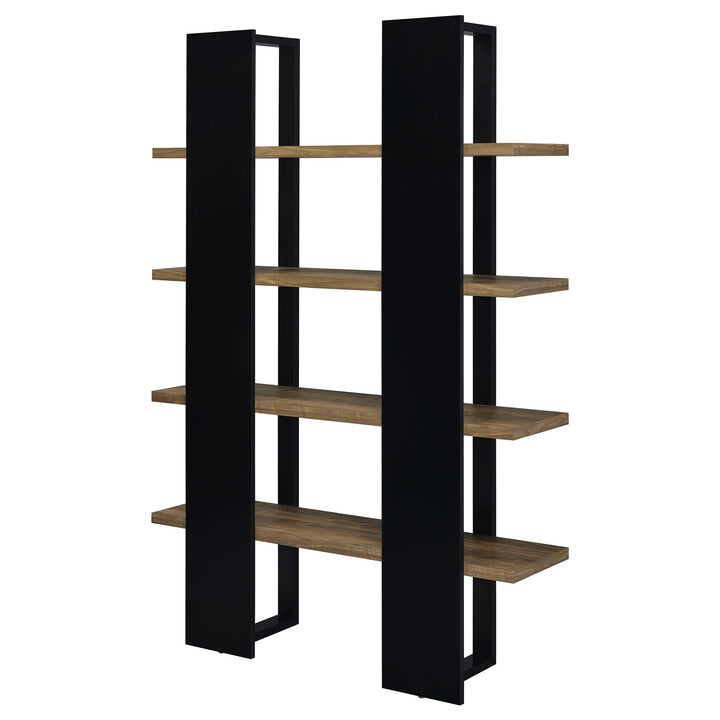 Coaster Furniture 882036 Danbrook 71-inch 4-shelf Bookshelf Black and Aged Walnut