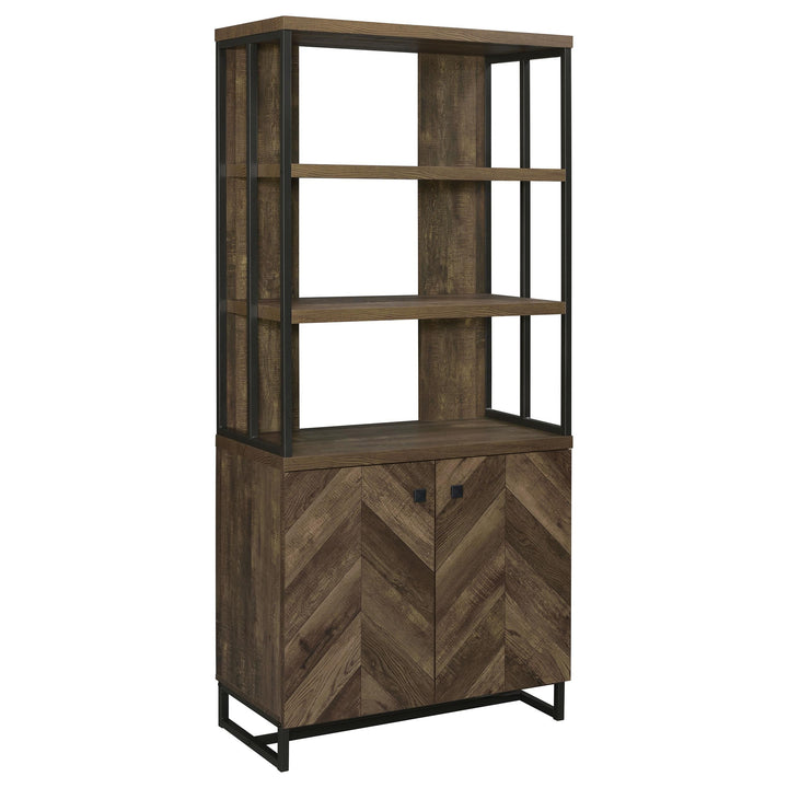 Coaster Furniture 882093 Millbrook 71-inch 2-door Storage Bookshelf Rustic Oak