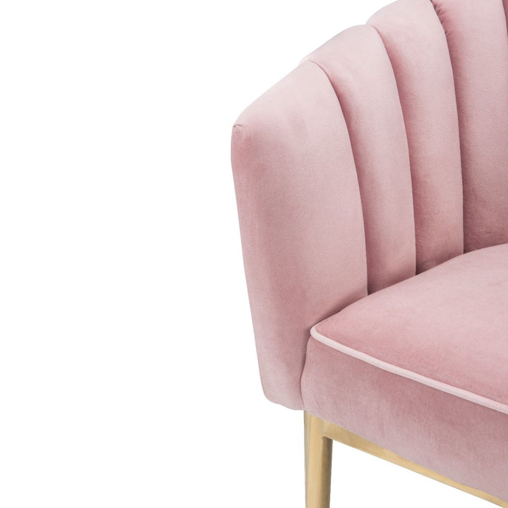 Colla - Accent Chair - Blush Pink Velvet & Gold