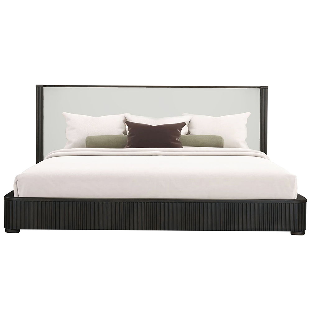 Clayten - Eastern King Bed - Fabric & Espresso