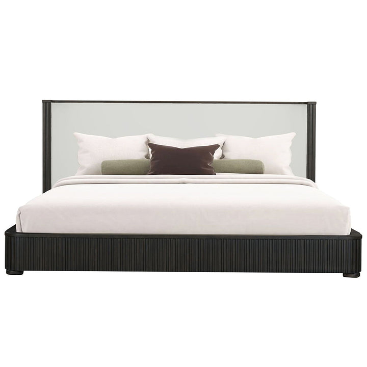 Clayten - Eastern King Bed - Fabric & Espresso