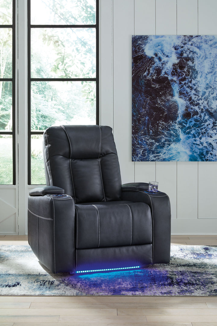 Feazada - Power Recliner With Adj Headrest - Sapphire