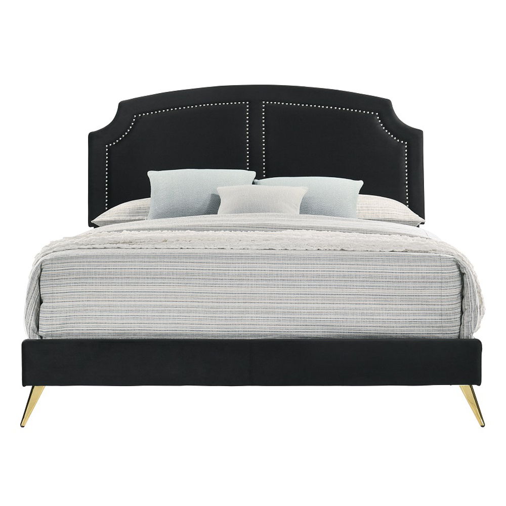 Zeena - Eastern King Bed - Black Velvet