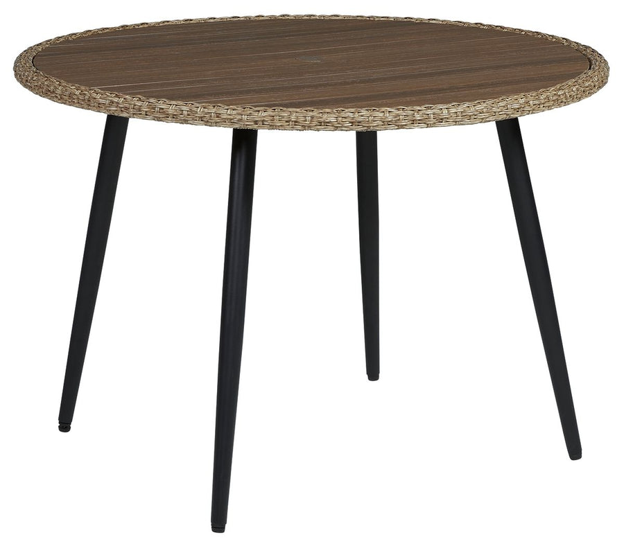 Amaris - Round Dining Table - Brown / Black