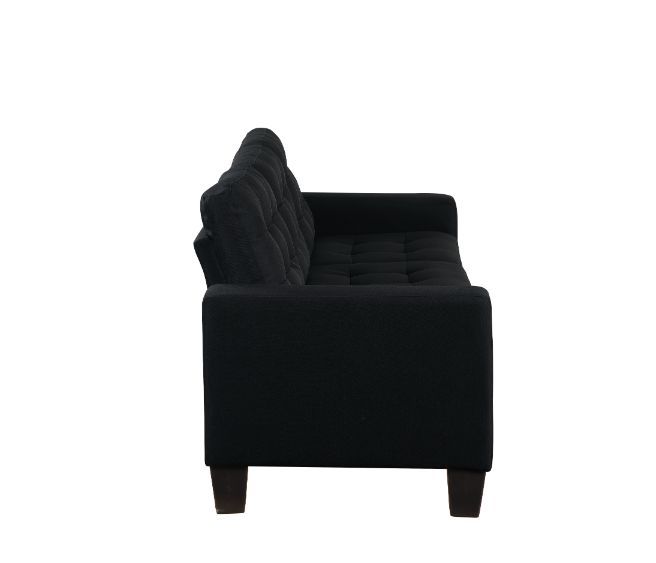 Earsom - Reversible Sofa & Ottoman - Black Linen