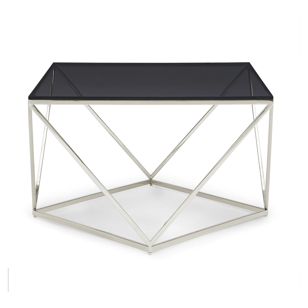 Modus Furniture 4Vg521 Aria Smoked Glass And Polished Stainless Steel Coffee Table