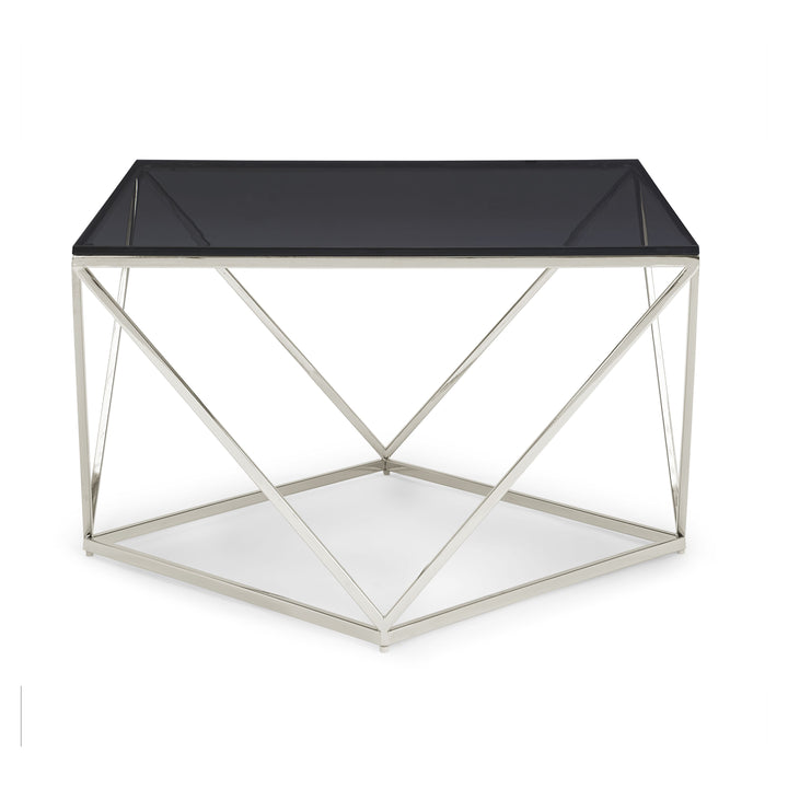 Modus Furniture 4Vg521 Aria Smoked Glass And Polished Stainless Steel Coffee Table
