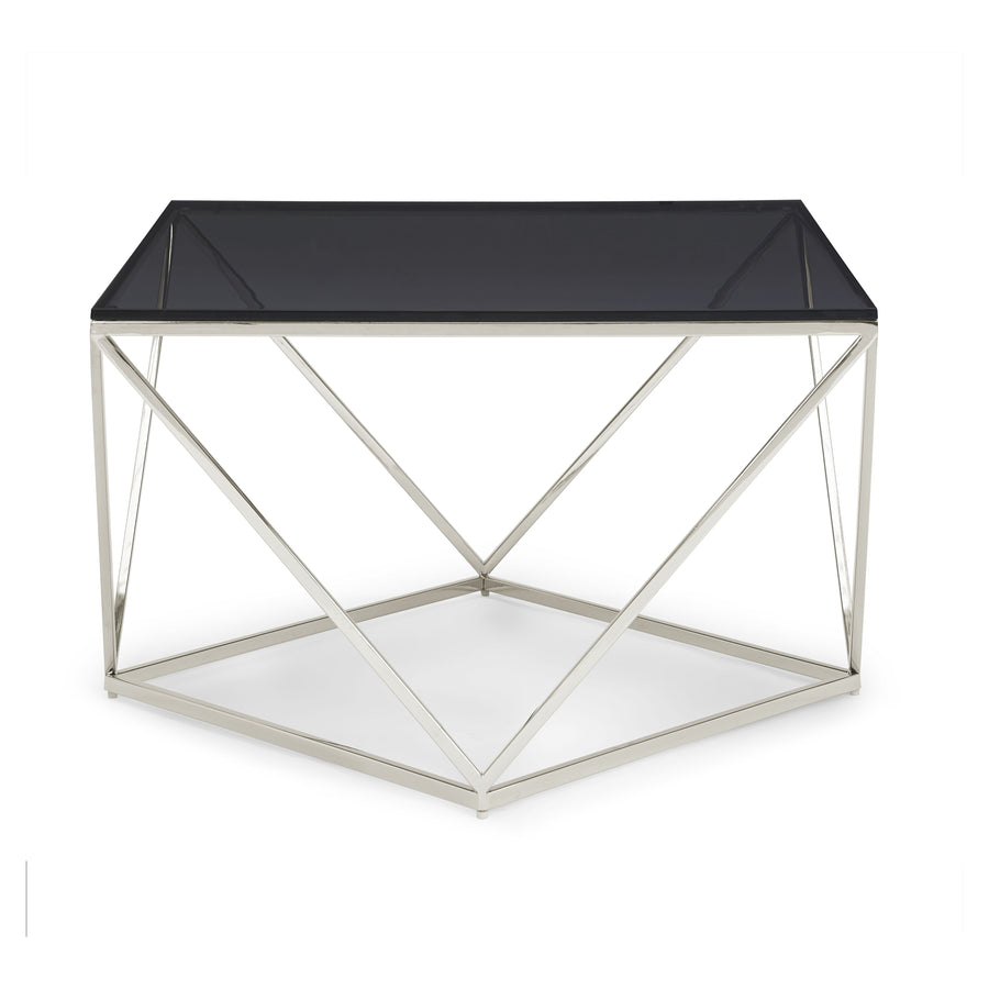 Modus Furniture 4Vg521 Aria Smoked Glass And Polished Stainless Steel Coffee Table