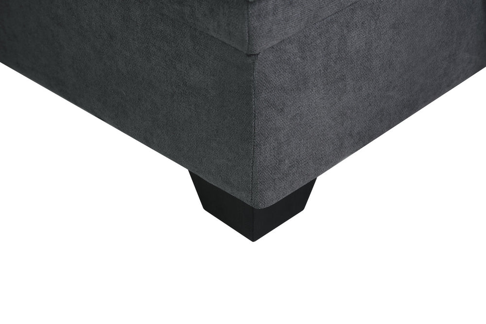 Lucca 84"W Dark Gray Fabric Reversible Sectional Sleeper Sofa Chaise with Storage - View 8