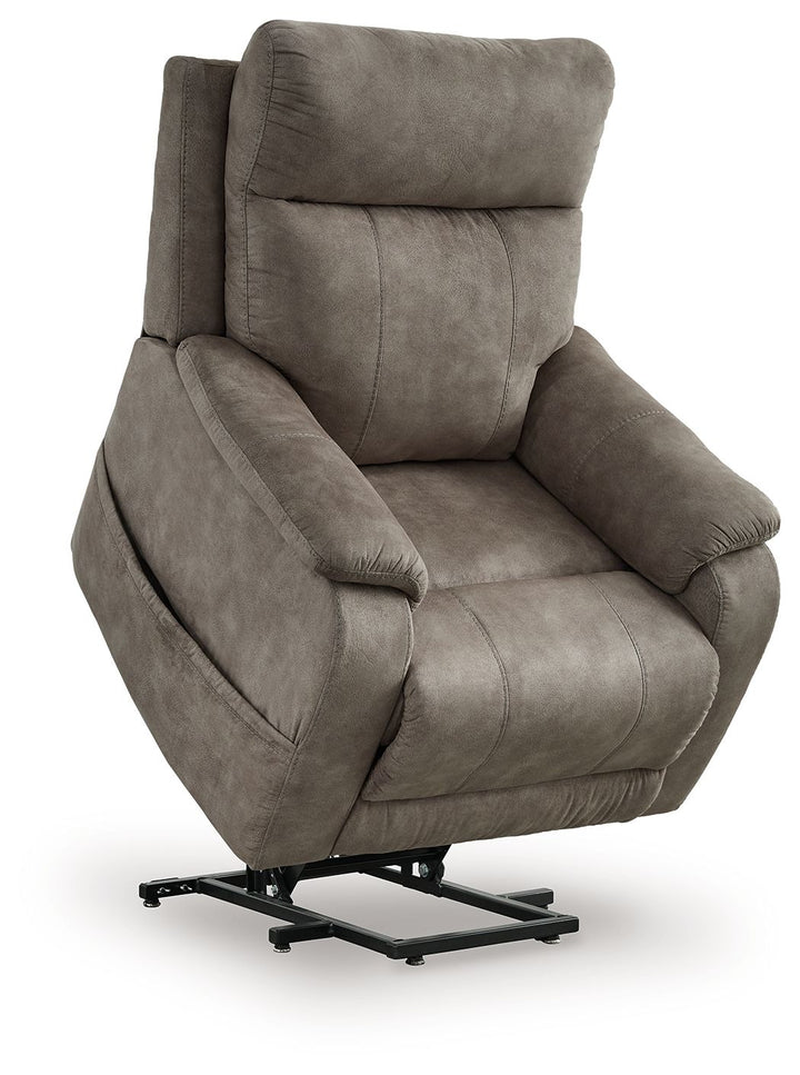 Crestmeade Power Lift Recliner with Heat, Massage & USB Charging - Light Brown