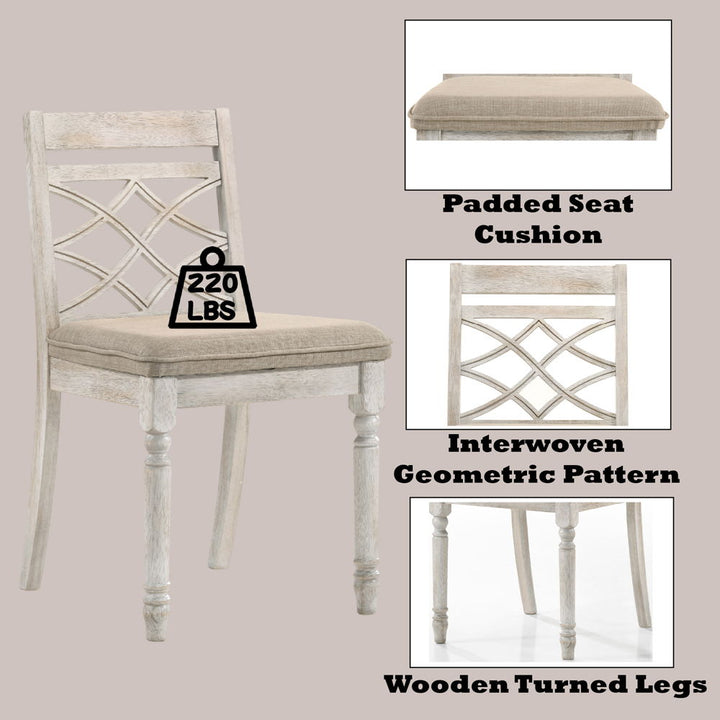 Cillin - Side Chair Set of 2) - Fabric, Walnut & Antique White