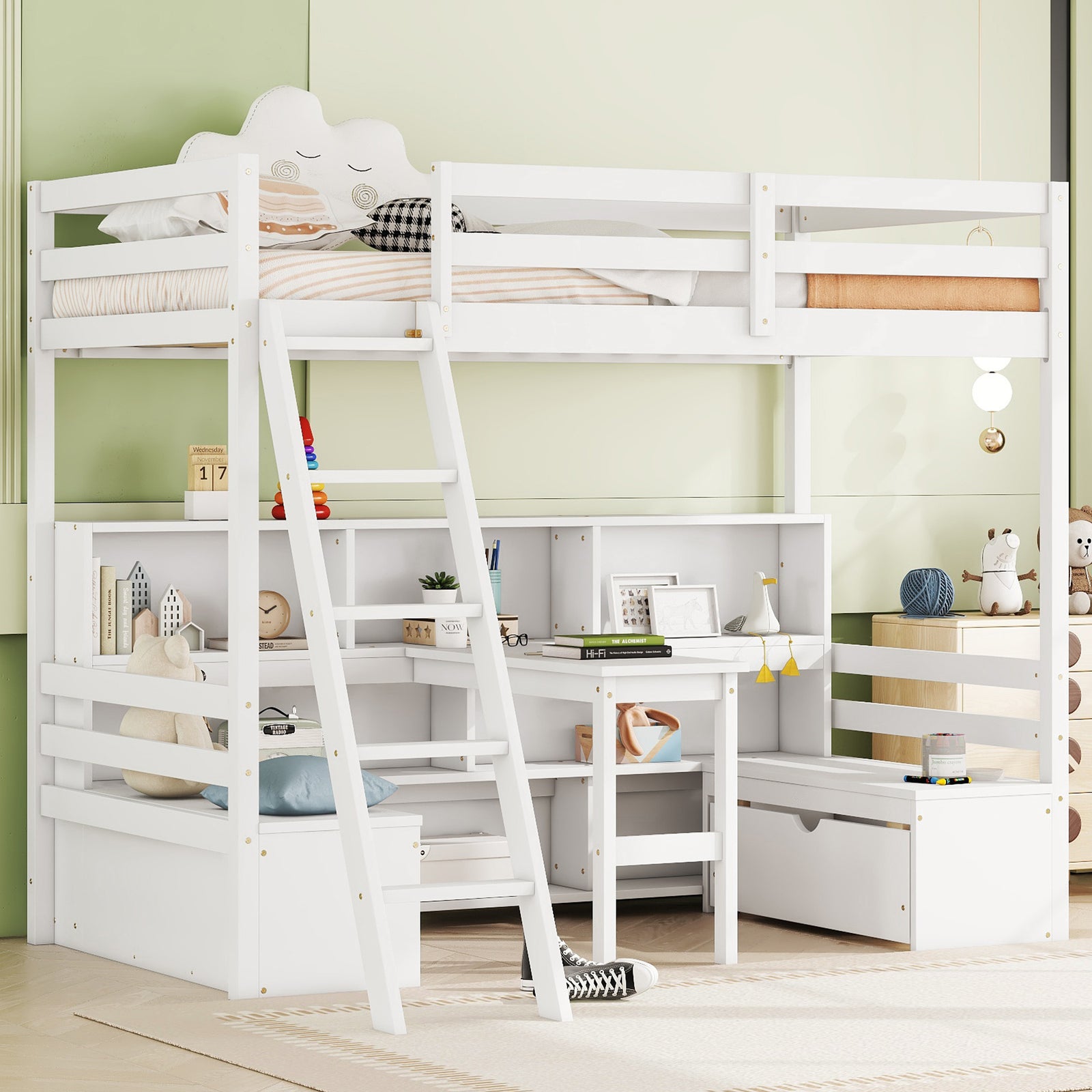 twin-loft-bed-with-storage-shelves-drawers-seat-and-desk-white-color