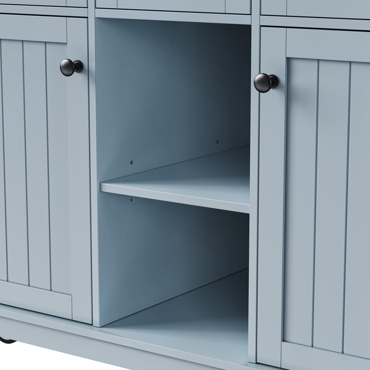53-inch-blue-kitchen-island-cart-with-drop-leaf-and-power-outlet