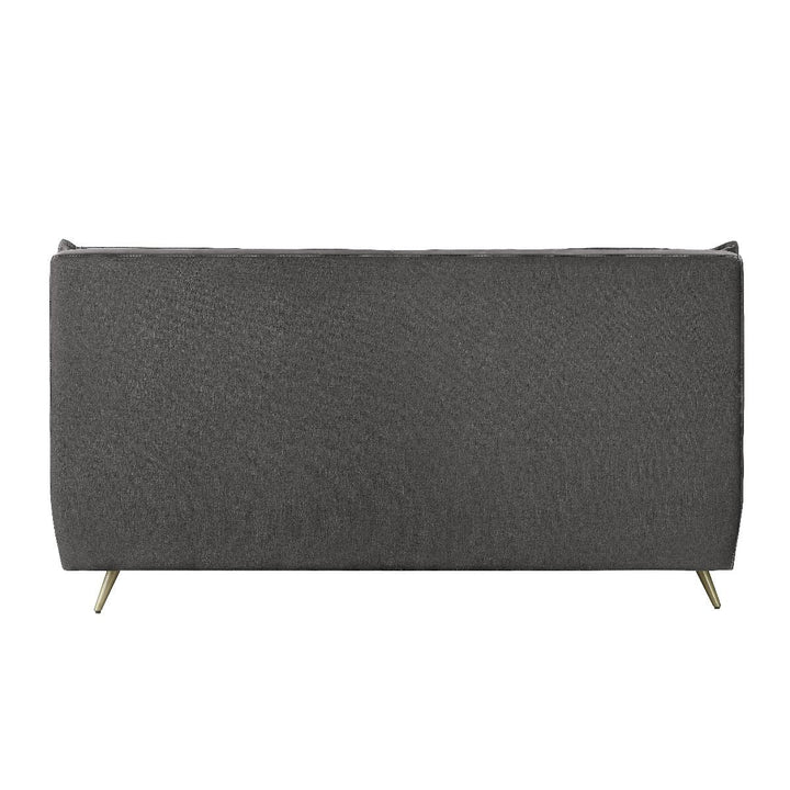 Doris - Queen Bed - Gray Top Grain Leather
