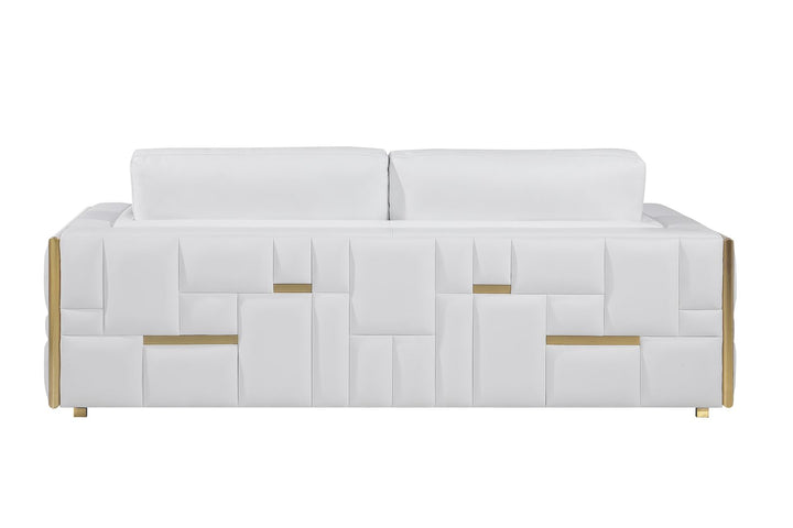 DivanItalia 1130 Loveseat in Top-Grain Italian Leather - White