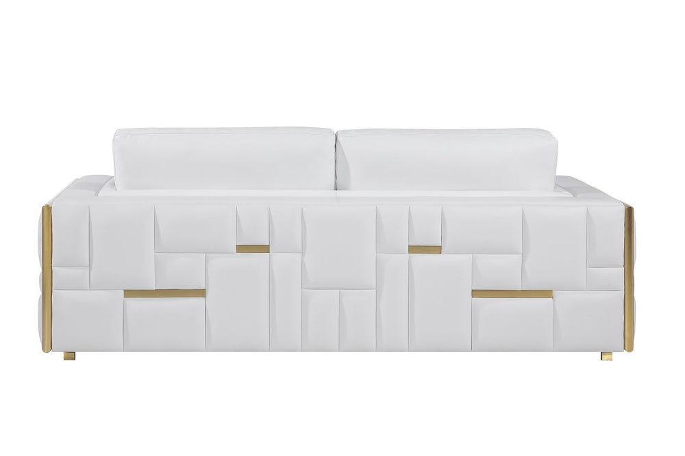 DivanItalia 1130 Loveseat in Top-Grain Italian Leather - White