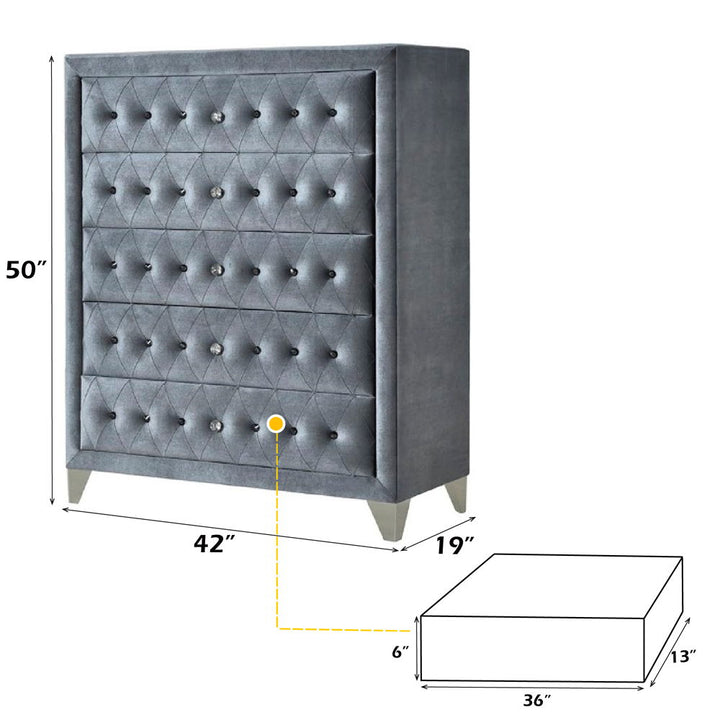 Dante - Chest - Gray Velvet